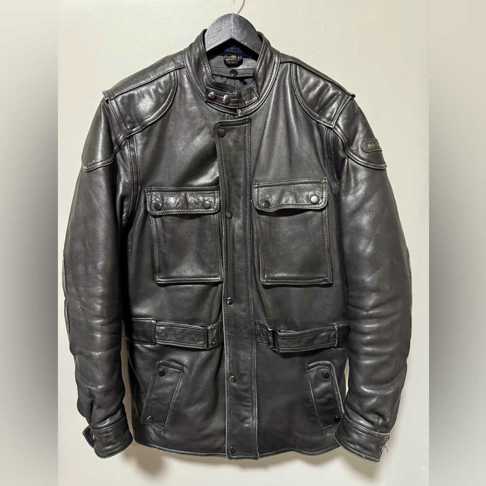 Vintage Hein Gericke Black Leather Moto Jacket Men’s 40 Tall